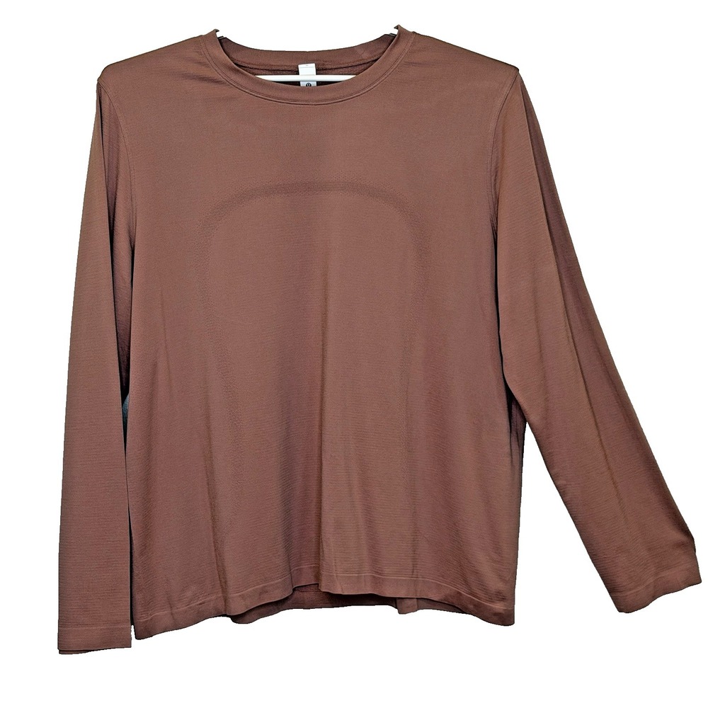Lululemon Swiftly Tech Relaxed Long Sleeve Top Womens Sz 14 Mauve Pink Crew Neck